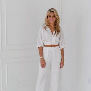 Women's White Two-Piece Set